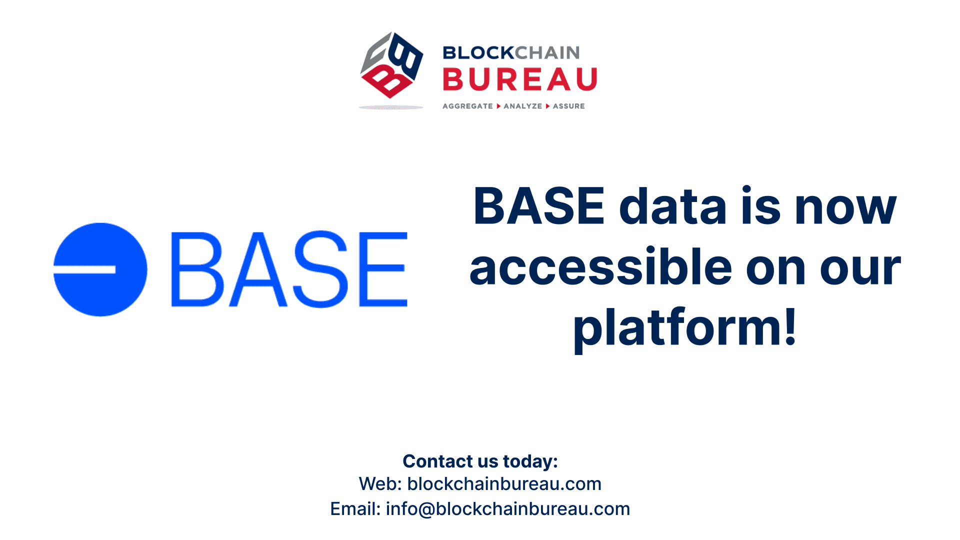 ANNOUNCEMENT | BCB ADDS BASE TO ITS DATA SUITE